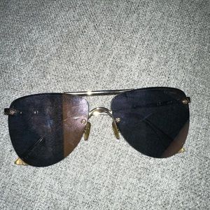 Le Specs Women's The Prince Aviator Sunglasses- pink mirror lenses